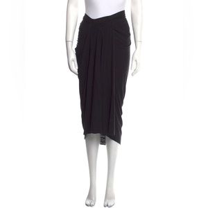 Rick Owens signature draped skirt, 100% wool, black, size S/M